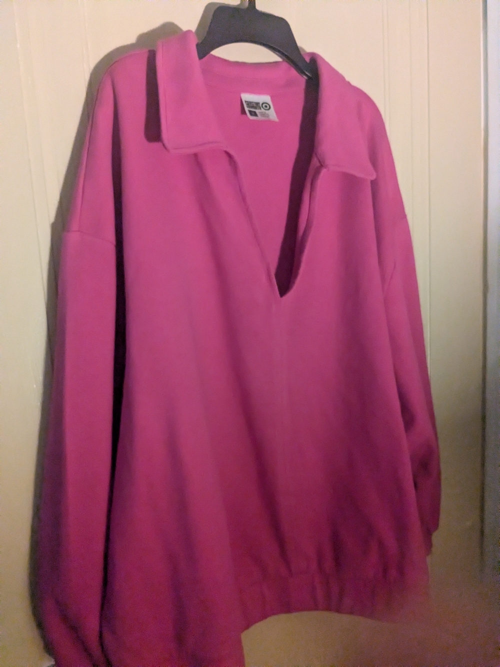 Women’s Pink V‑Neck Pullover Top